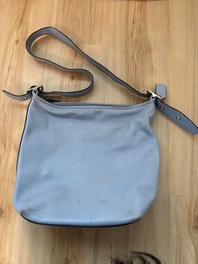 Vintage Coach Blue Leather Shoulder Bag